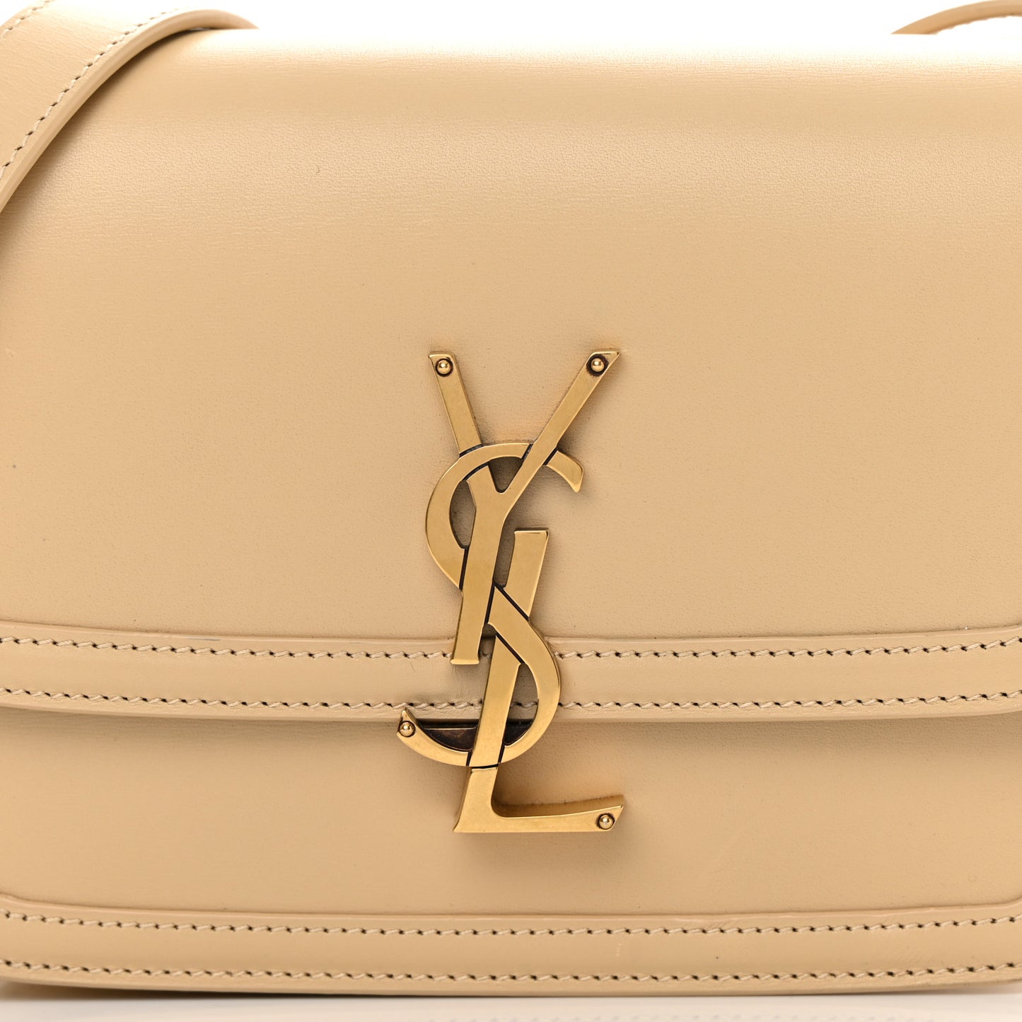 Smooth Calfskin Small Solferino Satchel Ivory Natural
