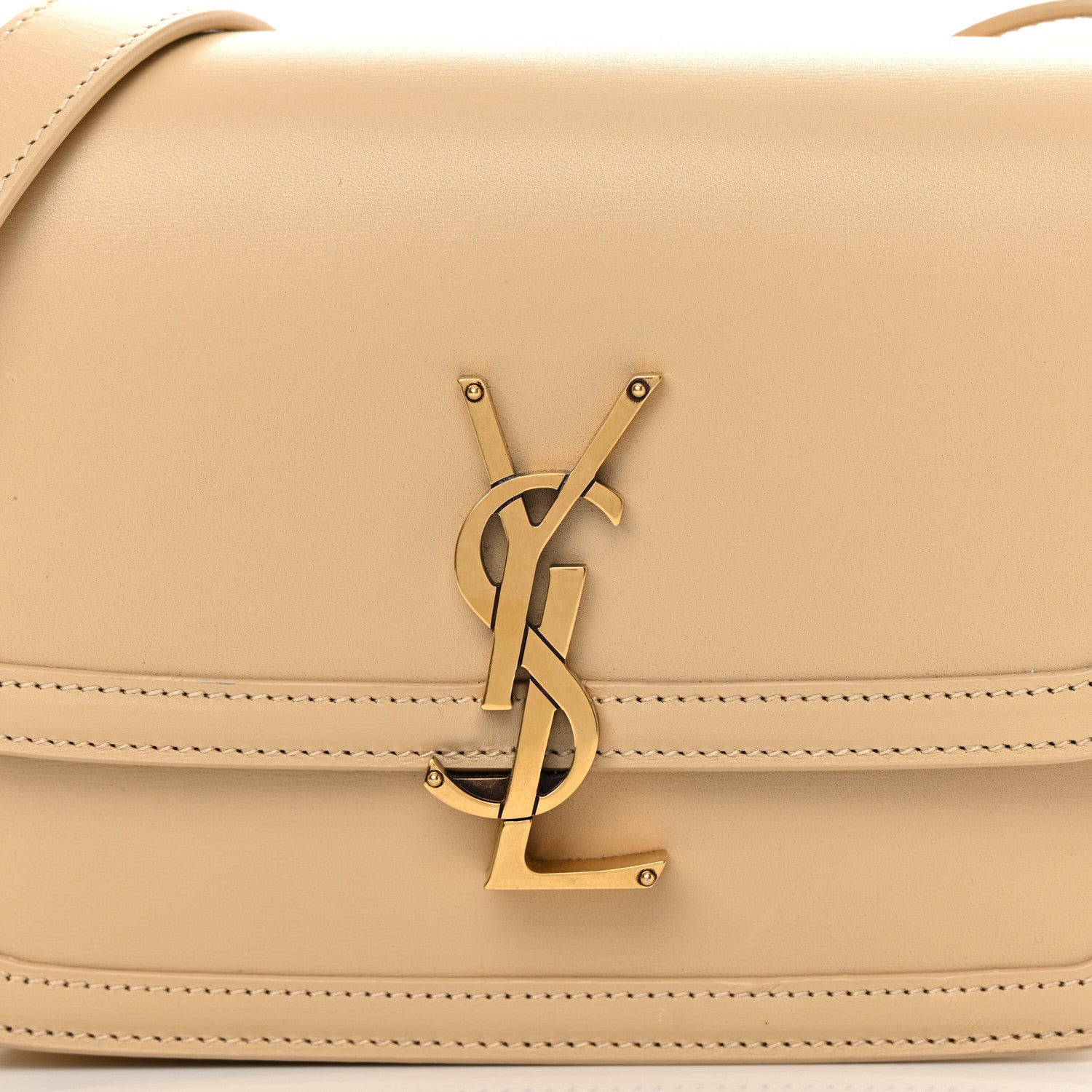 Saint Laurent Smooth Calfskin Small Solferino Satchel Ivory Natural 7 of 14
