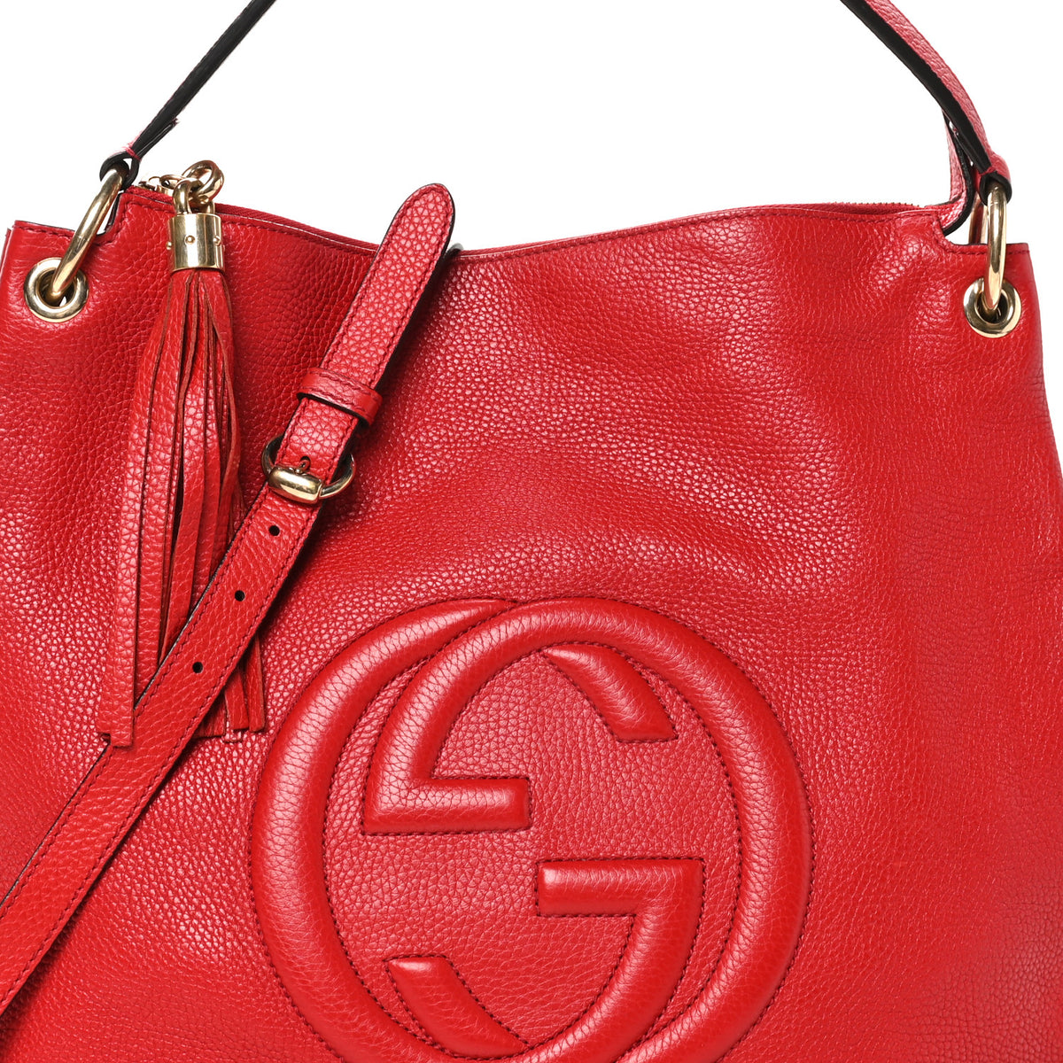 Gucci Pebbled Calfskin Large Soho Hobo Tabasco Red 8 of 10