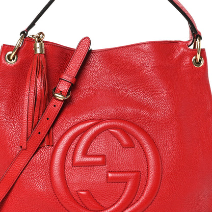 Gucci Pebbled Calfskin Large Soho Hobo Tabasco Red 8 of 10