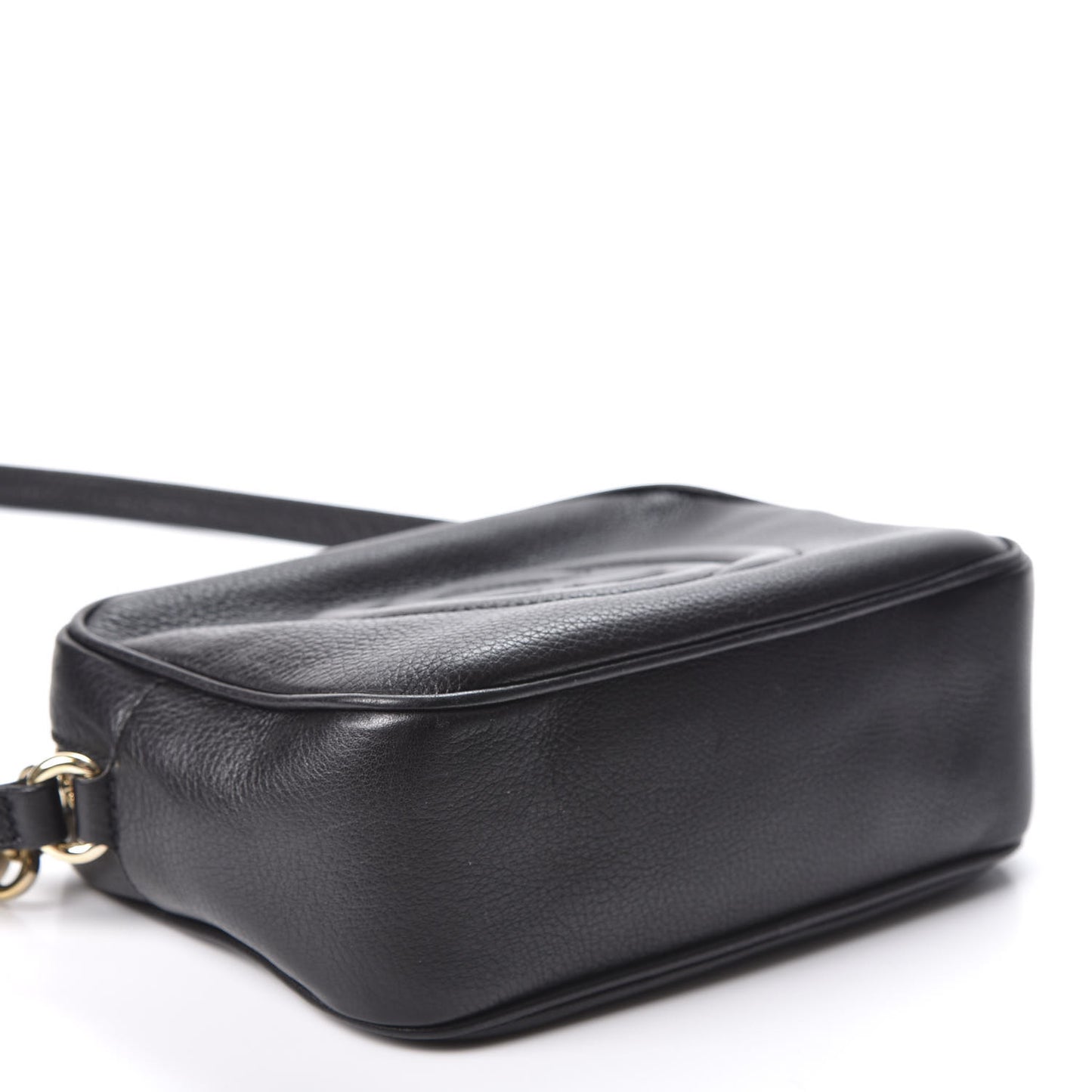Pebbled Calfskin Small Soho Disco Bag Black