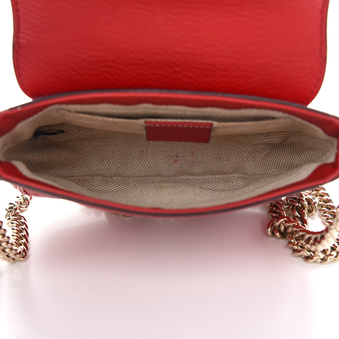 Pebbled Calfskin Small Soho Flap Crossbody Red