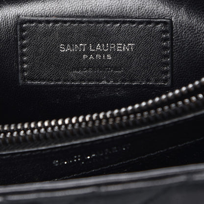 Saint Laurent Sheepskin Matelasse Chevron Monogram Large College Satchel Black 7 of 10