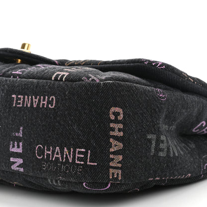 Chanel Denim Quilted Denim Mood Large Flap Black Multicolor 10 of 11