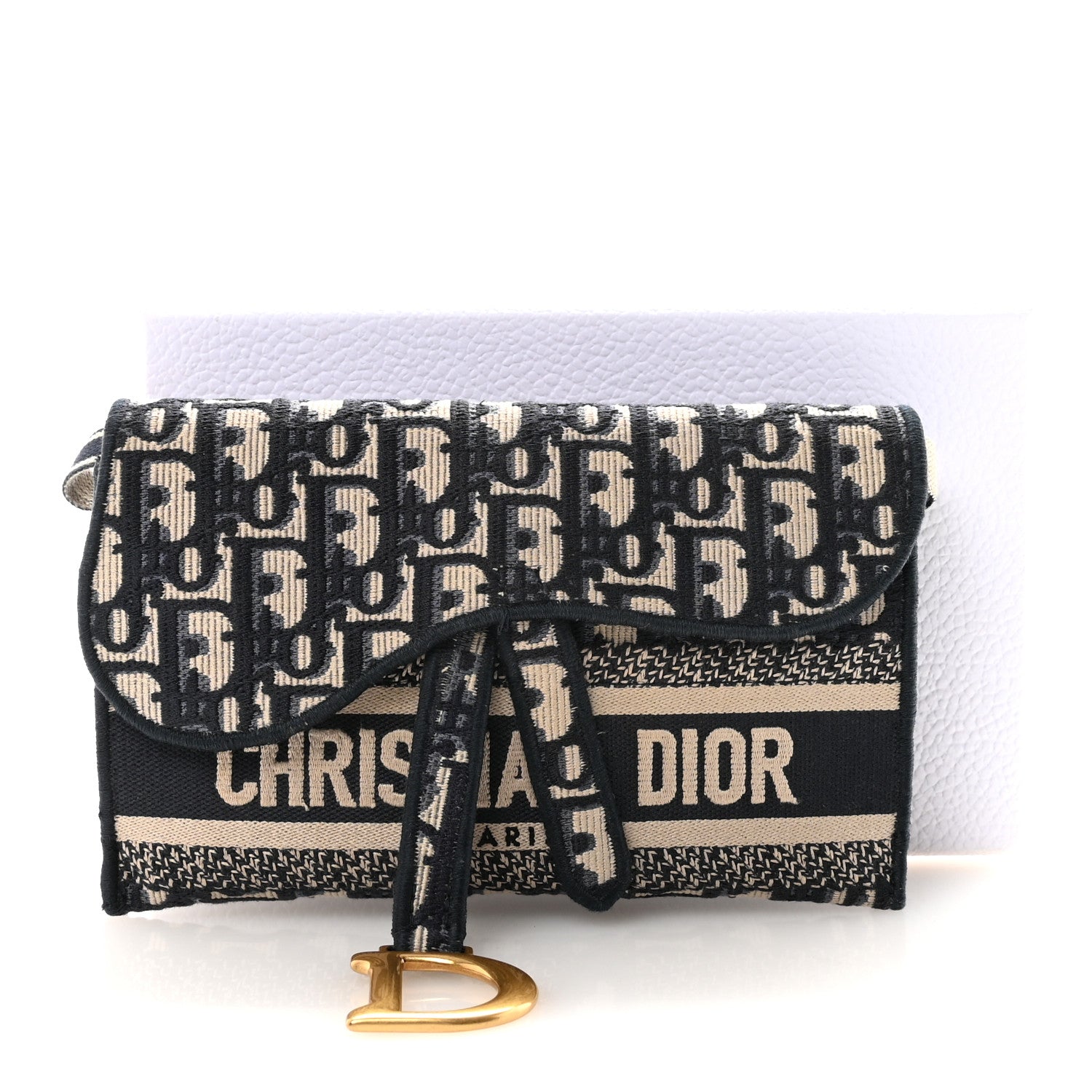 Christian Dior Oblique Slim Saddle Pouch Blue 1835760 – FASHIONPHILE