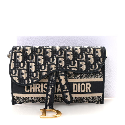 Christian Dior Oblique Slim Saddle Pouch Blue 11 of 11