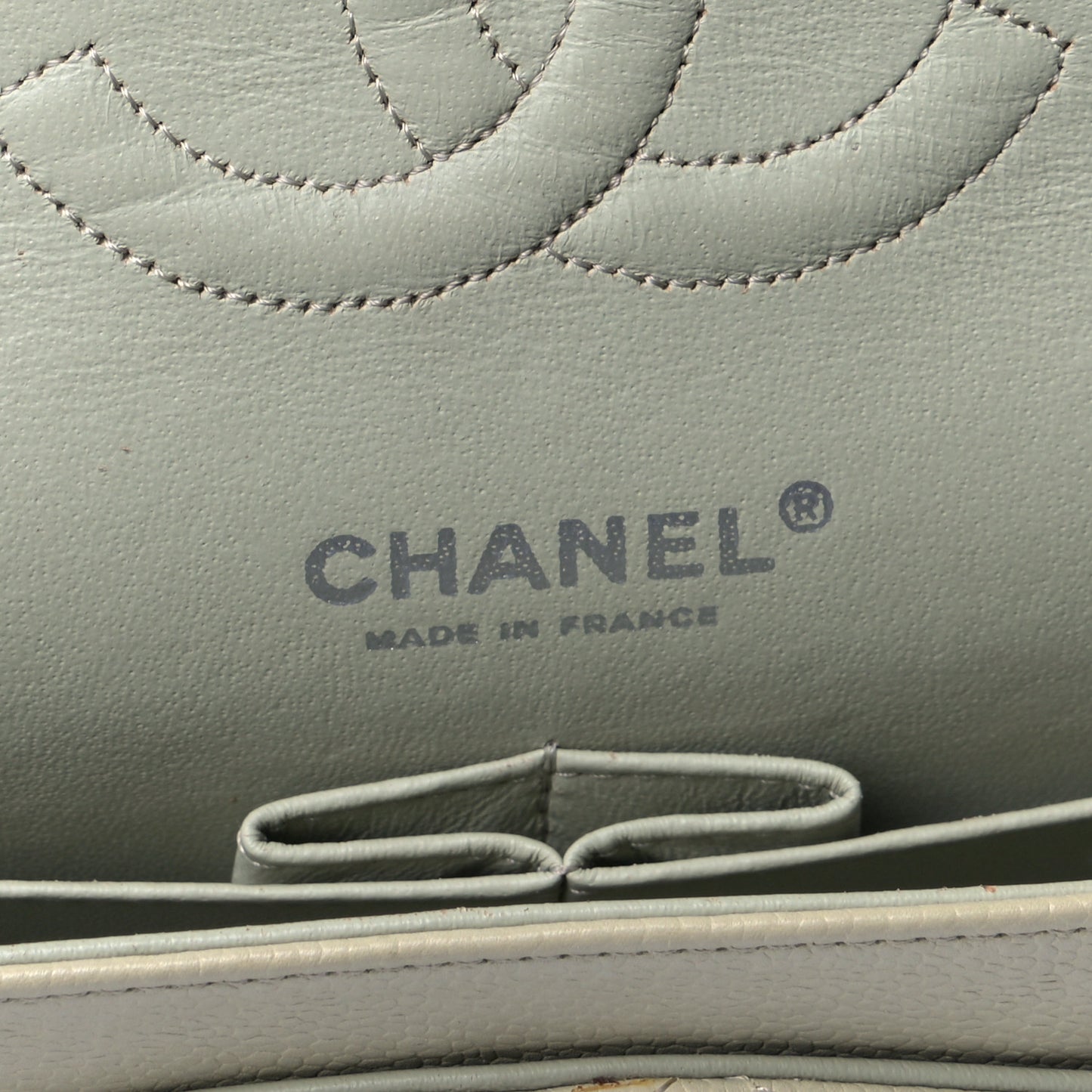 Caviar Quilted Medium Double Flap Light Green