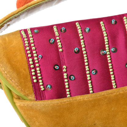 Christian Dior Velvet Nylon Pom Pom Saddle Bag Multicolor 9 of 10