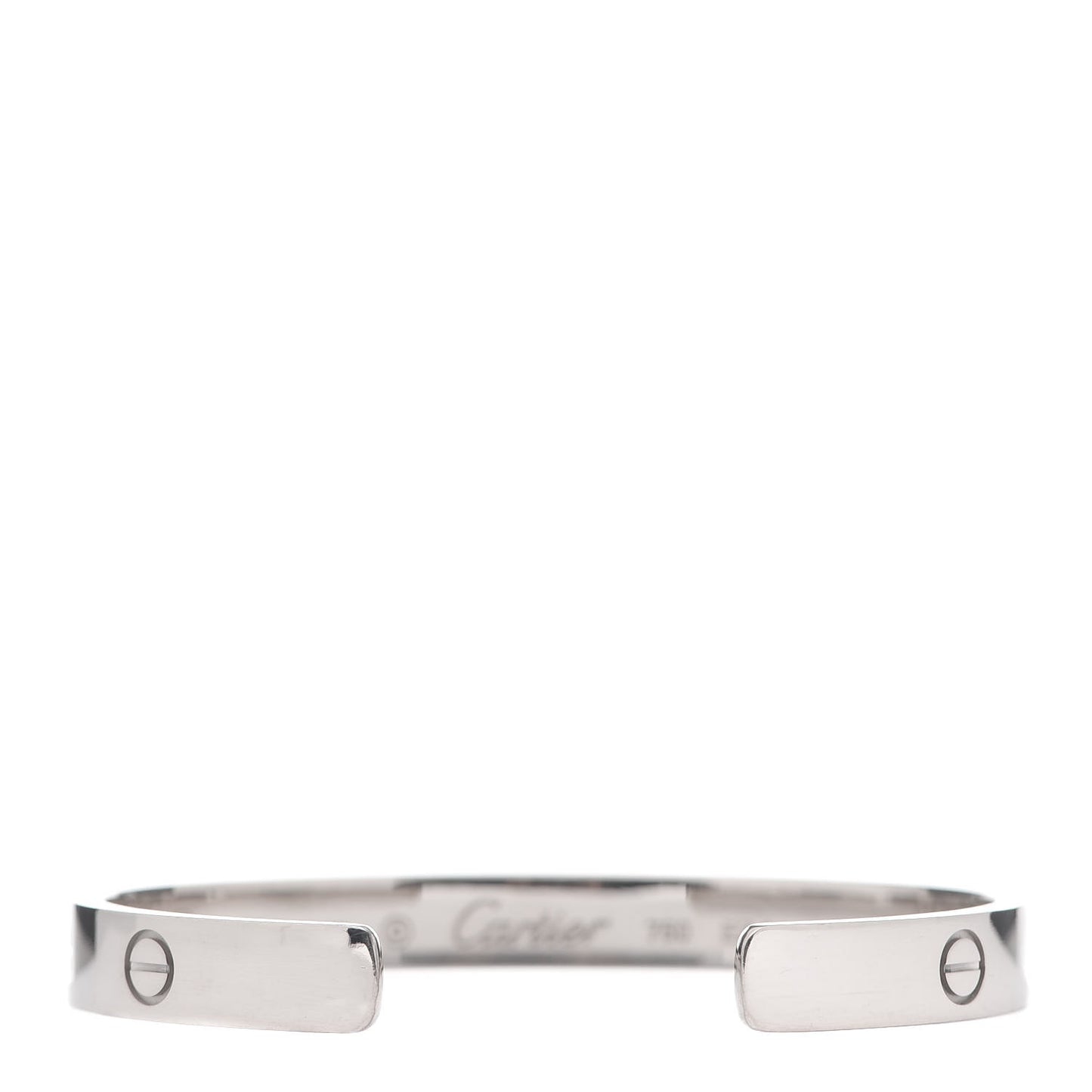 18K White Gold LOVE Cuff Bracelet 16