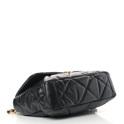 Chanel Shiny Goatskin Quilted Maxi Chanel 19 Flap Black 3 of 10