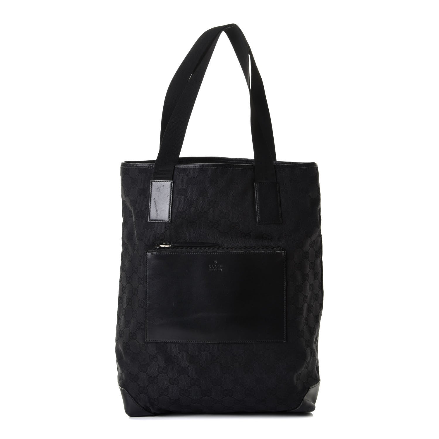 Gucci Nylon Calfskin Monogram Tall Tote Black 1 of 9