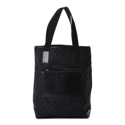 Gucci Nylon Calfskin Monogram Tall Tote Black 1 of 9