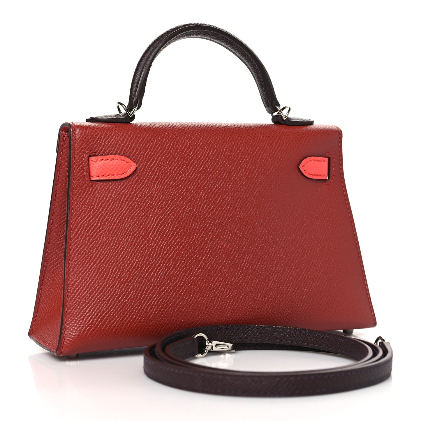 Epsom Tri-Color Mini Kelly Sellier 20 Rouge Venetian Rouge Sellier Rose Texas