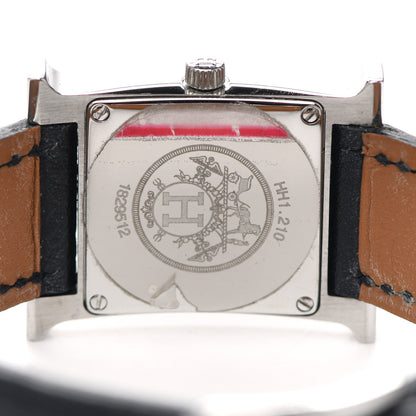 Hermes Stainless Steel Epsom 21mm Heure H Hour Quartz Watch Noir 7 of 8