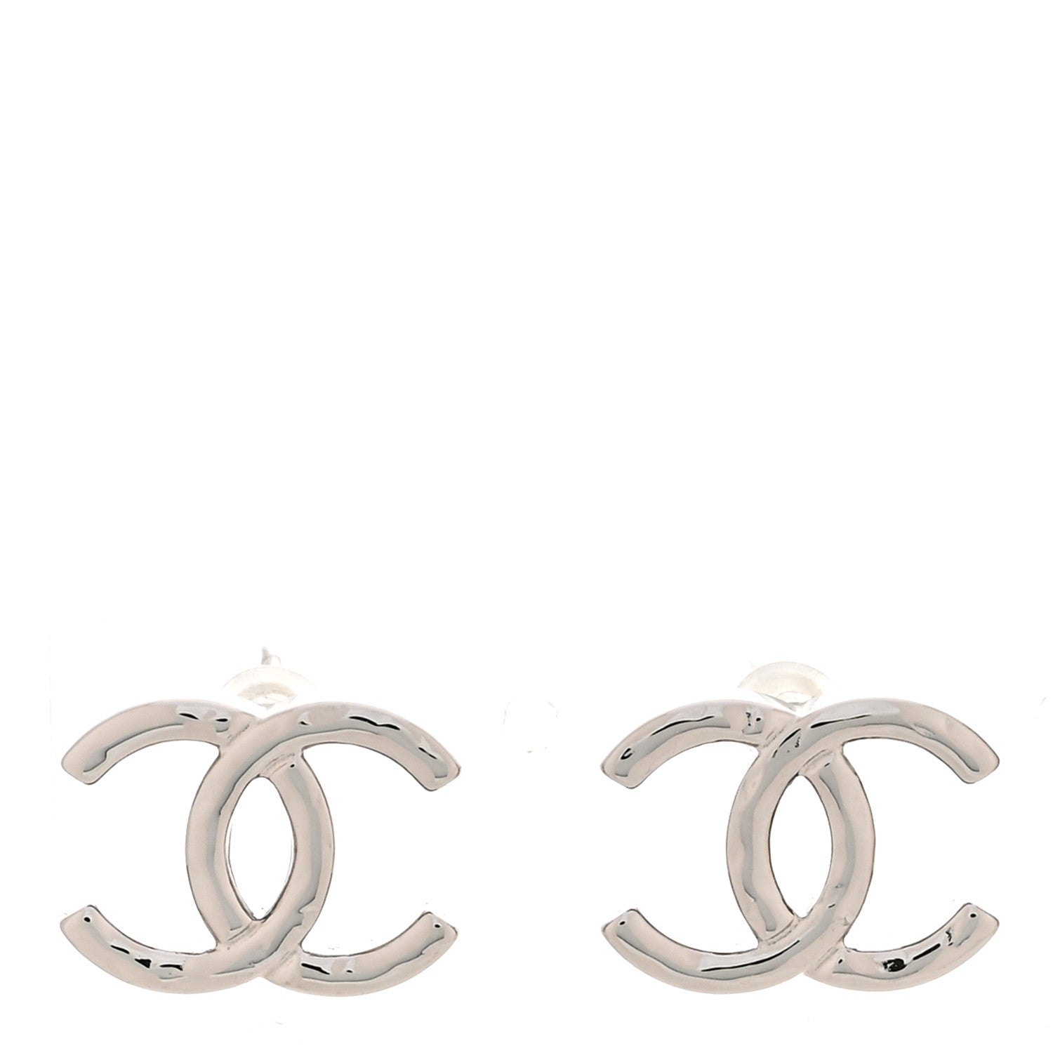 Chanel Metal CC Earrings Silver 1 of 5