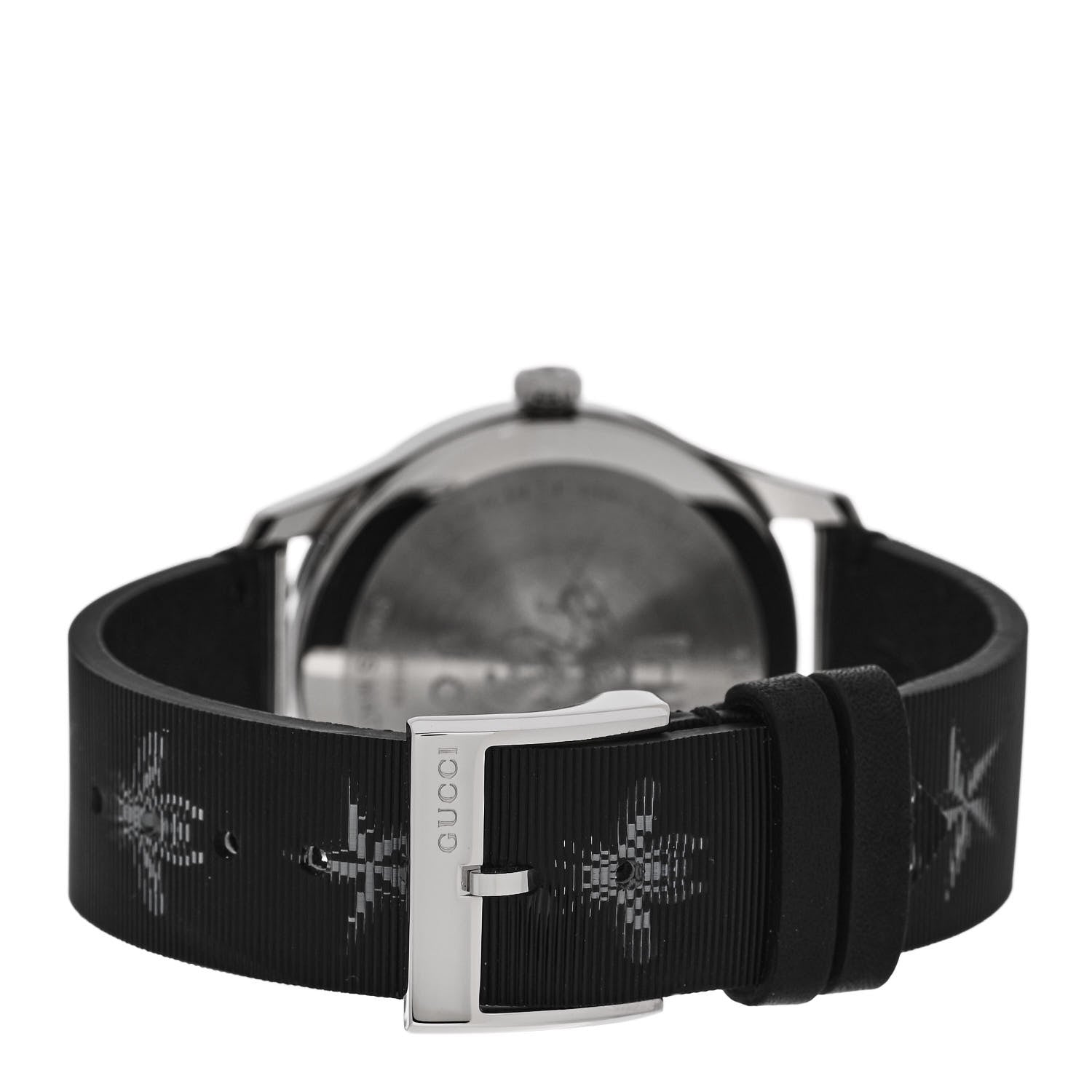 Gucci Stainless Steel Calfskin 38mm G-Timeless Bee Star Hologram Quartz Watch Black 3 of 4