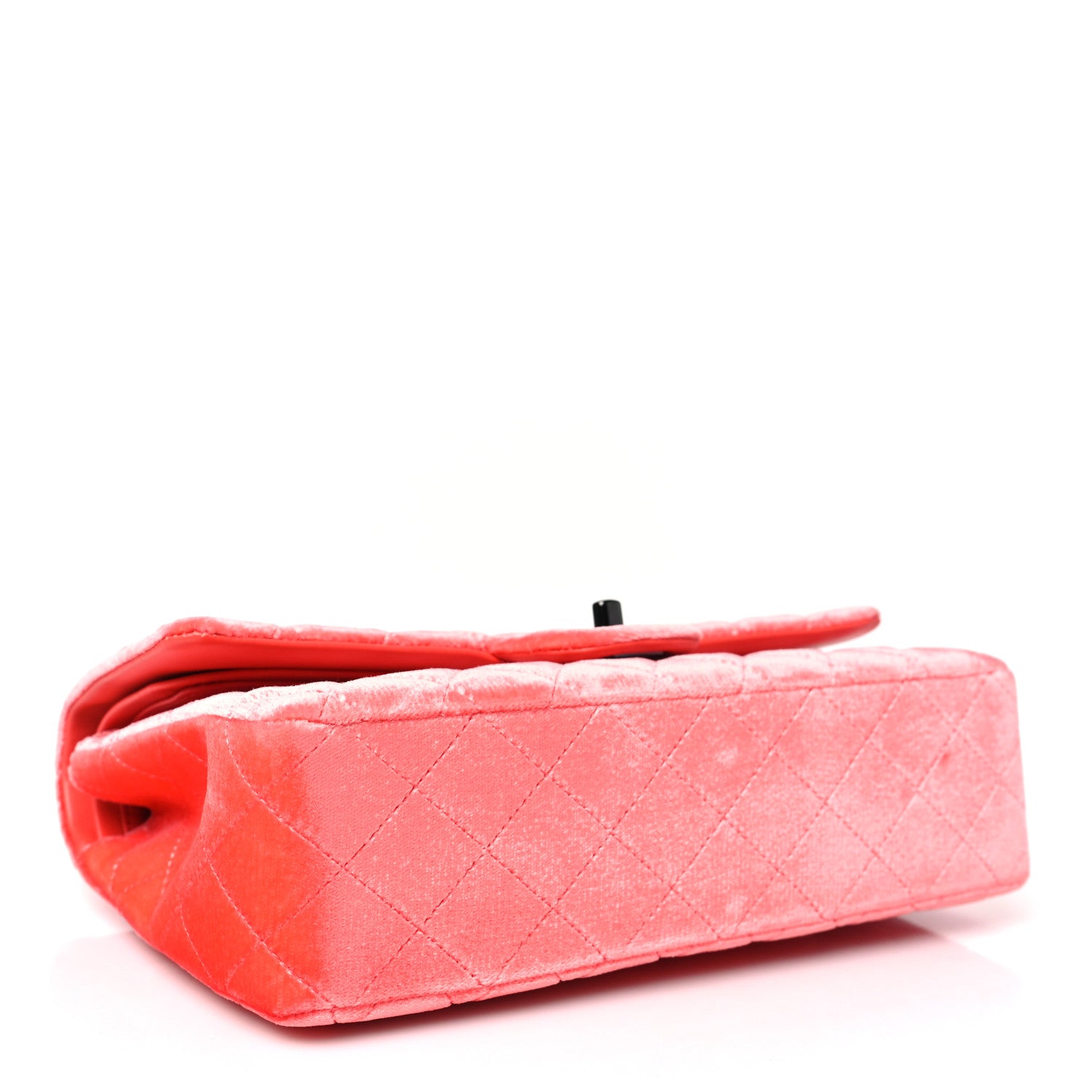 Chanel Velvet Quilted Medium Double Flap Coral 4 of 12