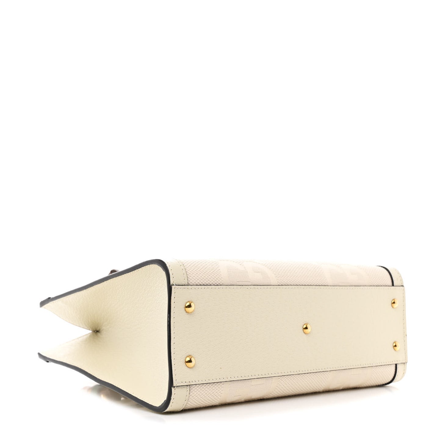 Monogram Jumbo GG Textured Dollar Calfskin Small Diana Tote Bag Off White