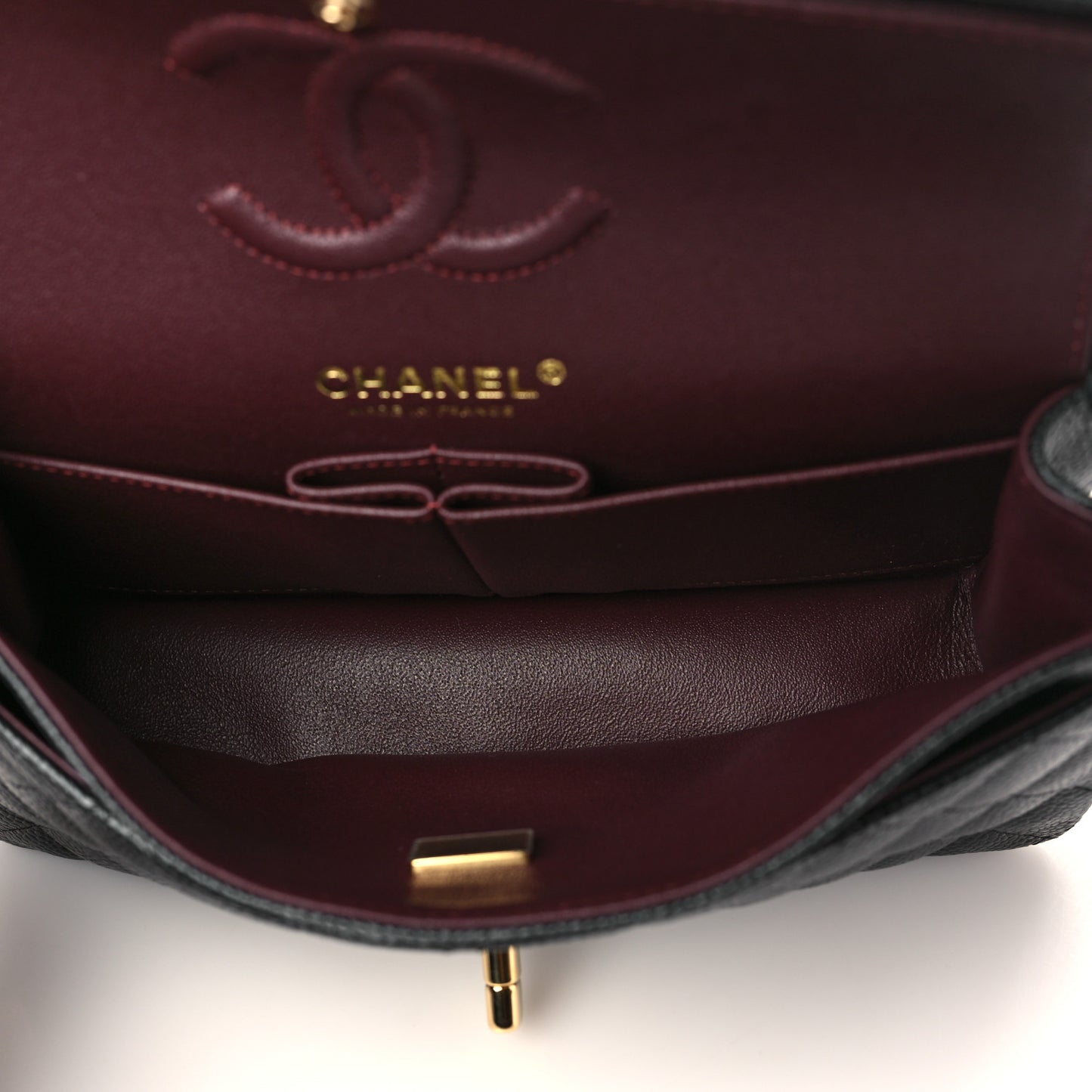 Caviar Quilted Small Double Flap Black