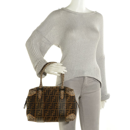 Fendi Zucca Zucchino Mixed Media Boston Tobacco 2 of 10