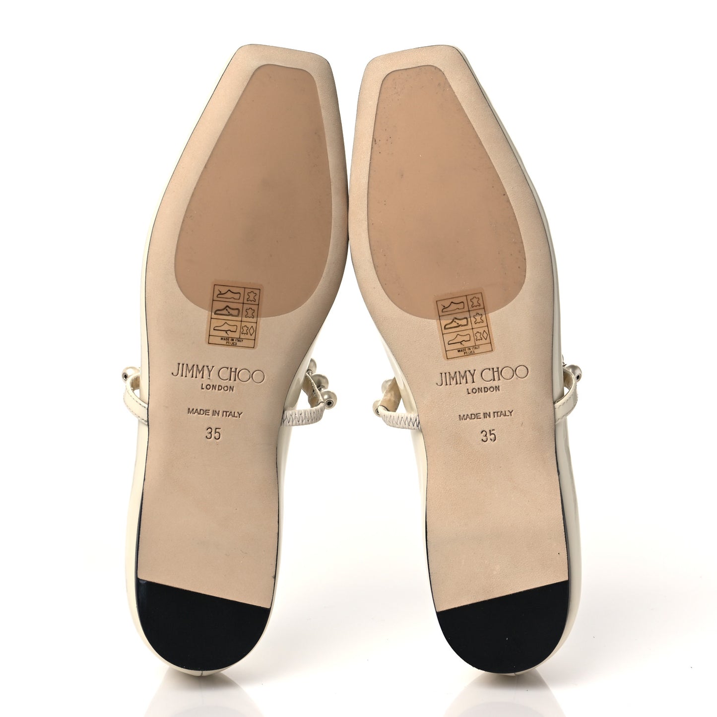 Patent Pearl Ade Mary Janes Flat 35 Latte White