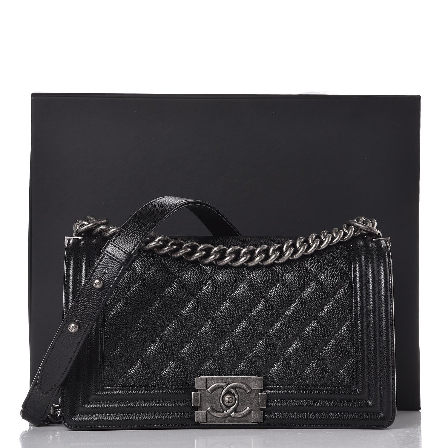 Chanel Caviar Quilted Medium Boy Flap Black 10 of 10