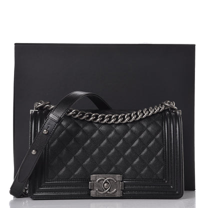 Chanel Caviar Quilted Medium Boy Flap Black 10 of 10