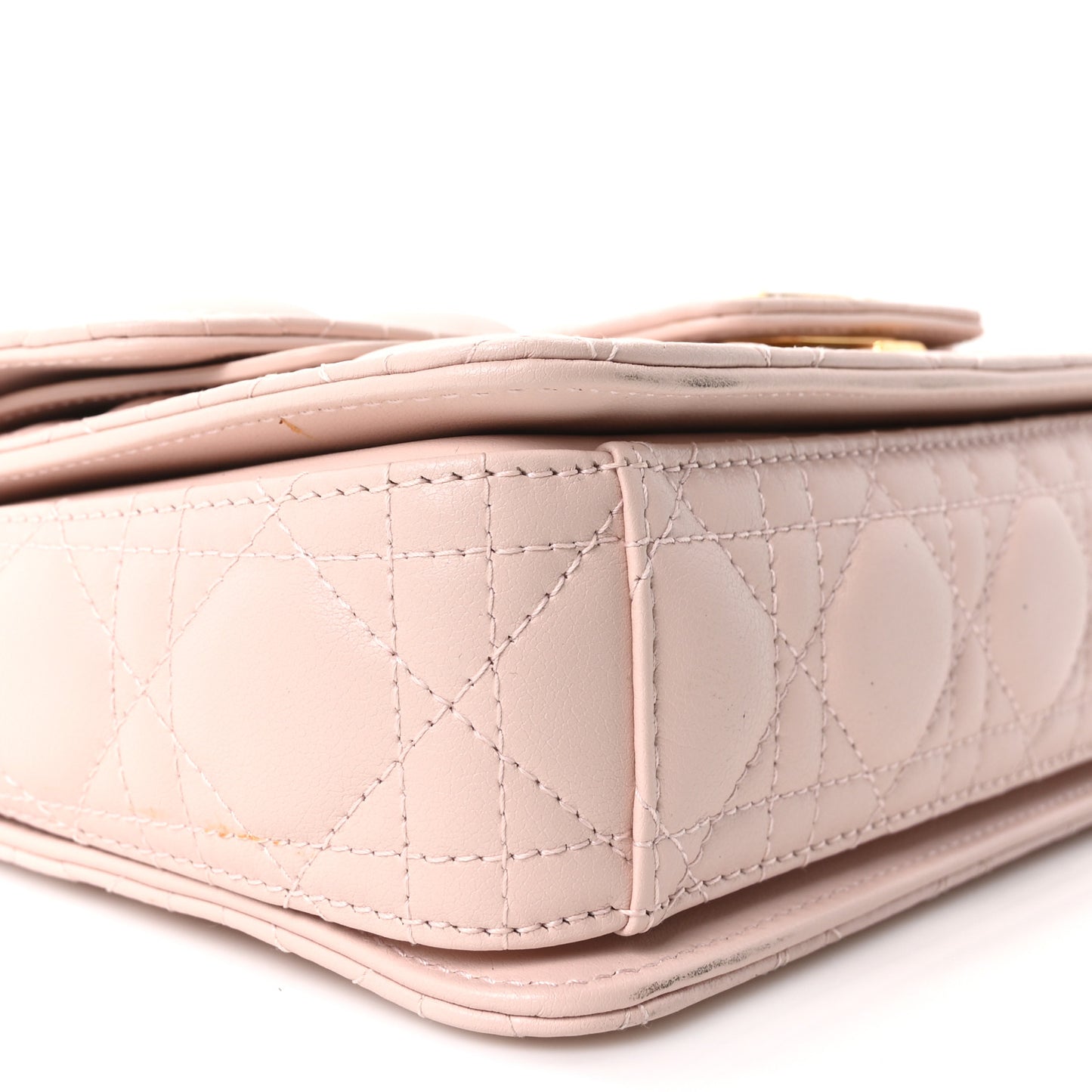 Lambskin Cannage Small Jolie Top Handle Bag Rose Poudre
