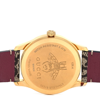 Gucci Stainless Steel Canvas 38mm G-Timeless Supreme GG Blooms Quartz Watch Brown 4 of 4