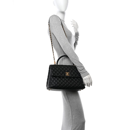 Chanel Caviar Quilted Medium Coco Handle Flap Black 2 of 12