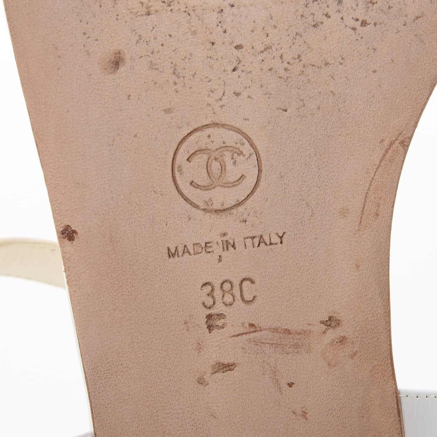 Lambskin Logo Thong Sandals 38 White