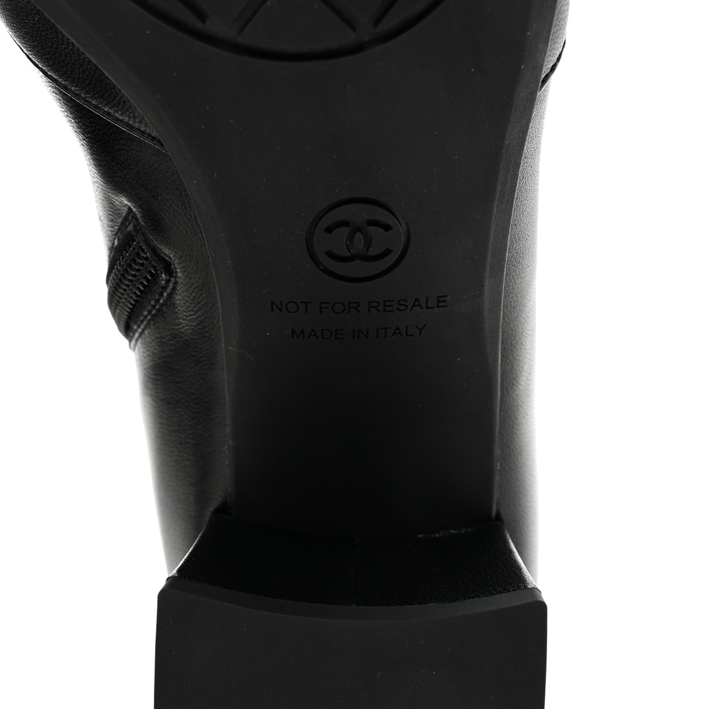 Stretch Lambskin Cap Toe CC Short Boots 40 Black