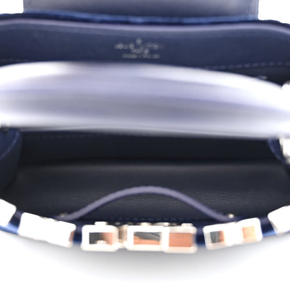 Louis Vuitton Velvet Crystal Capucines Mini Midnight Blue 5 of 9
