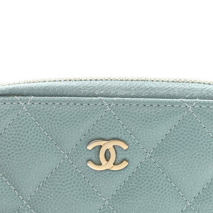 Chanel Caviar Quilted Zip Coin Purse Blue 10 of 10