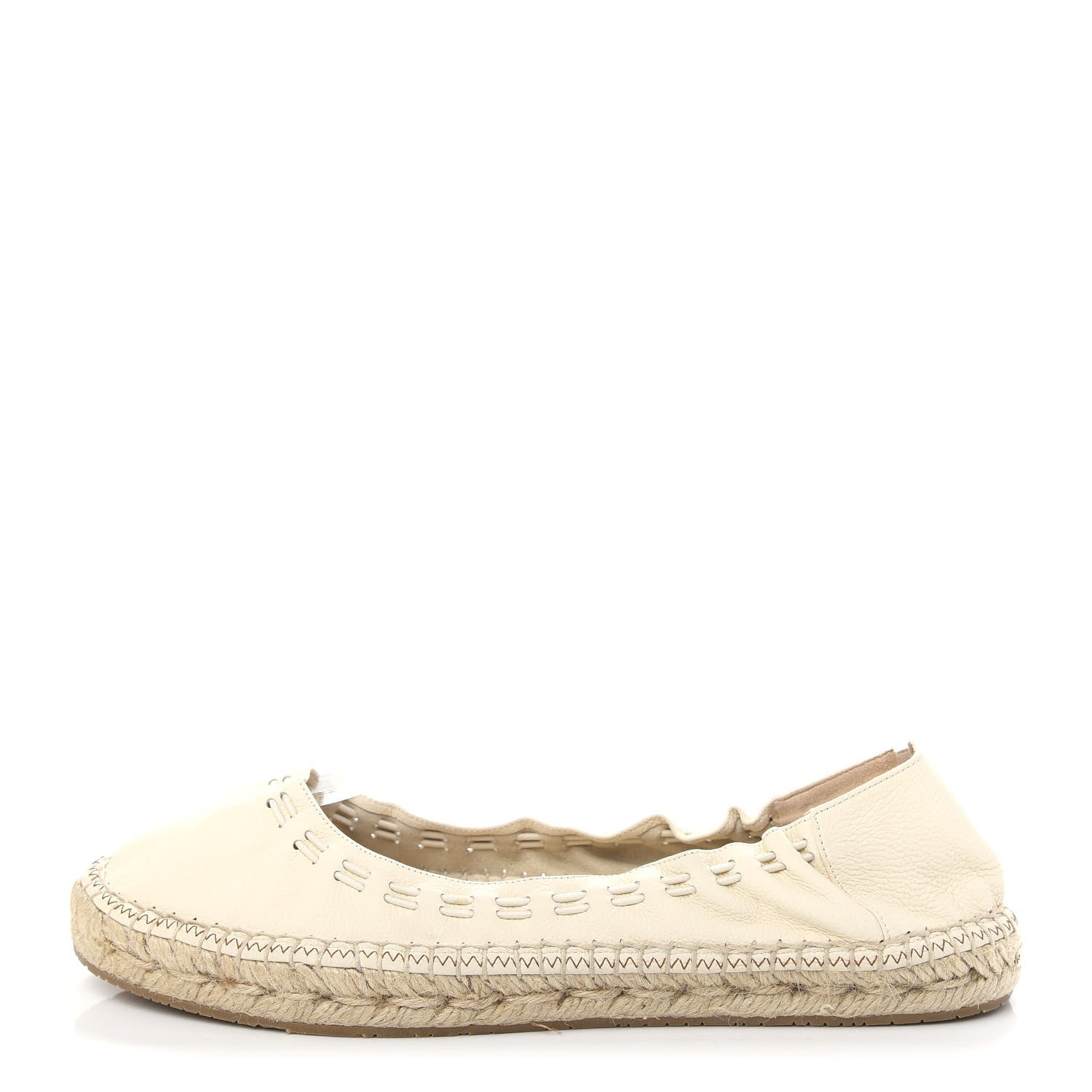 Jimmy Choo Calfskin Stretch Deena Espadrille Ballerina Flats 39.5 Latte 1 of 10