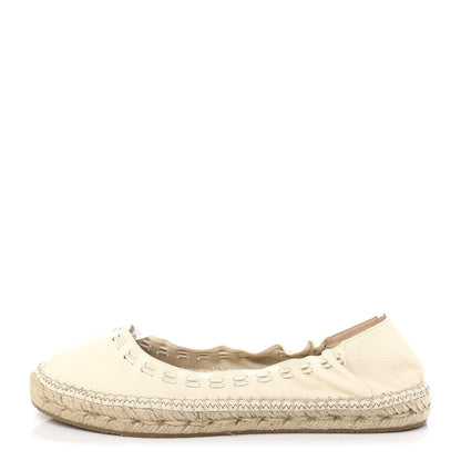 Jimmy Choo Calfskin Stretch Deena Espadrille Ballerina Flats 39.5 Latte 1 of 10