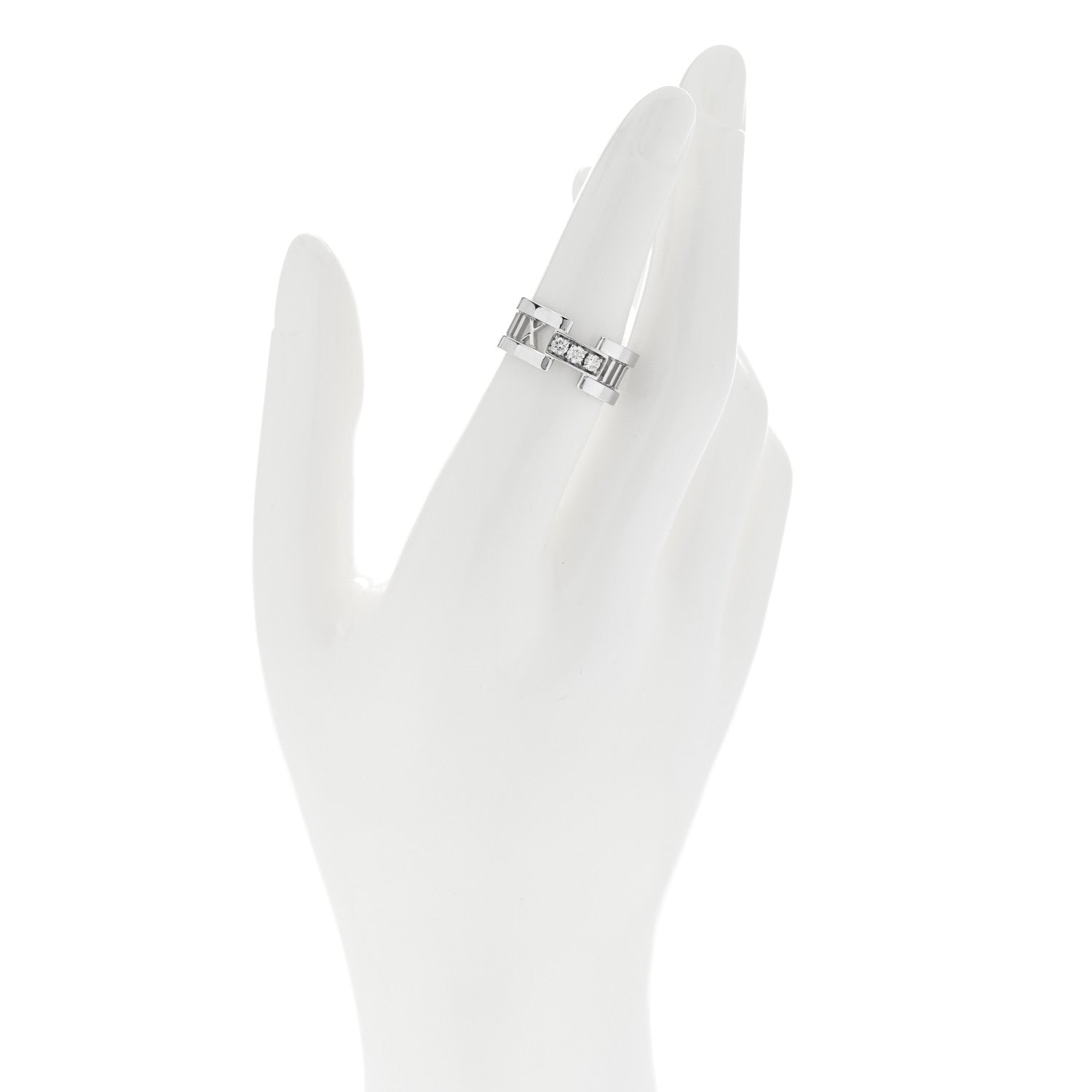 Tiffany 18K White Gold Diamond Open Atlas Ring 52 6 2 of 4