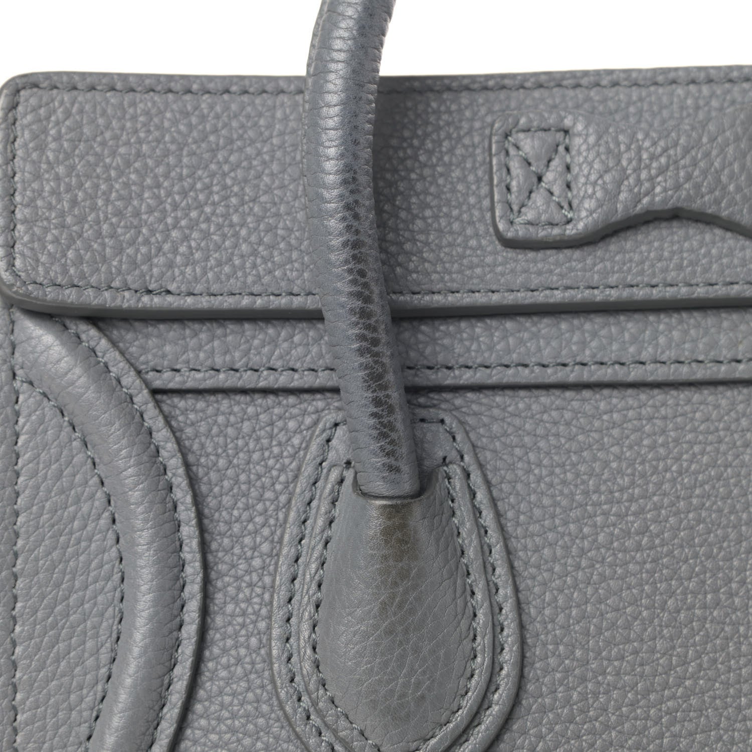 Celine Drummed Calfskin Nano Luggage Kohl 8 of 10