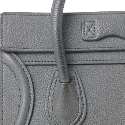 Celine Drummed Calfskin Nano Luggage Kohl 8 of 10