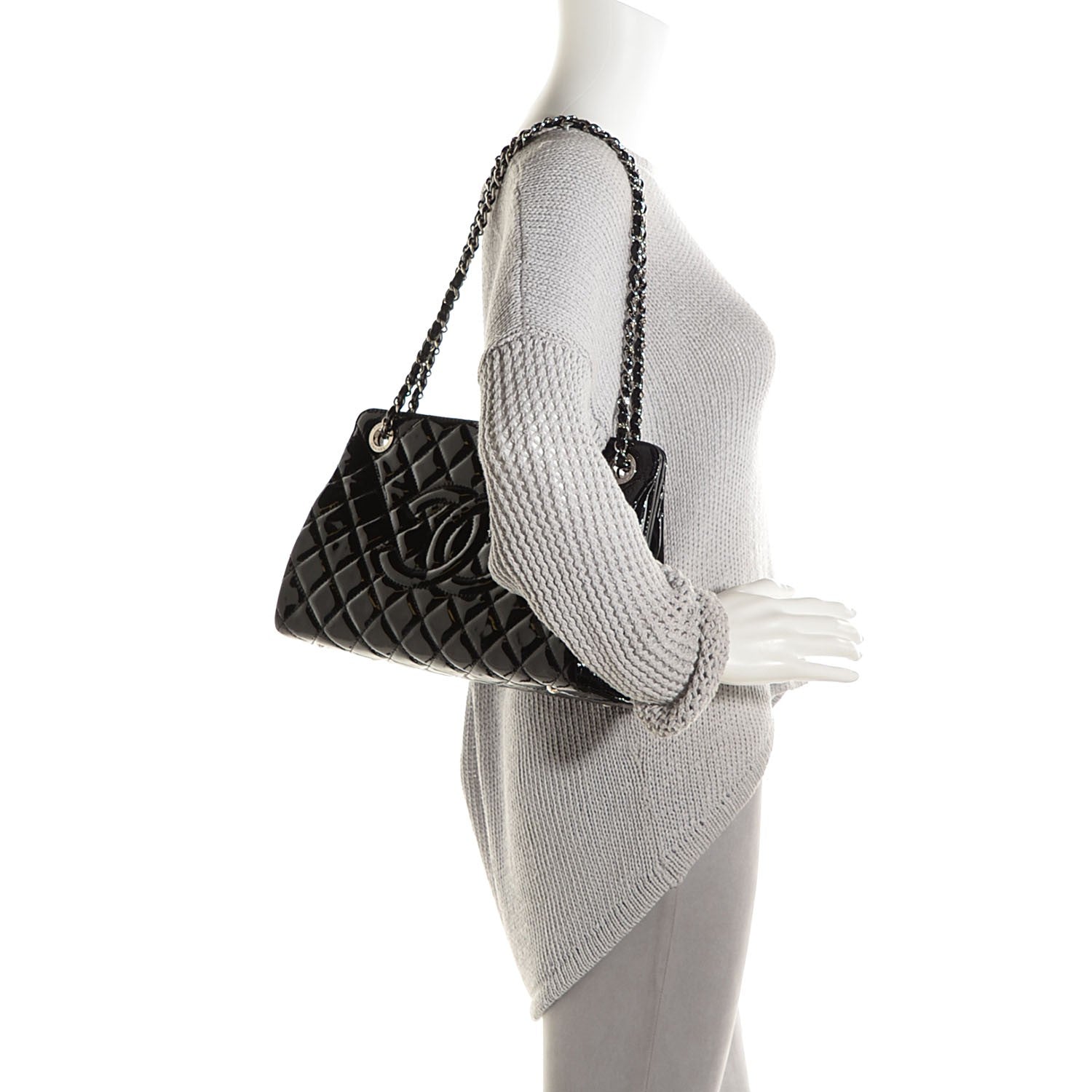 Chanel Patent Quilted Timeless CC Tote 2 of 7