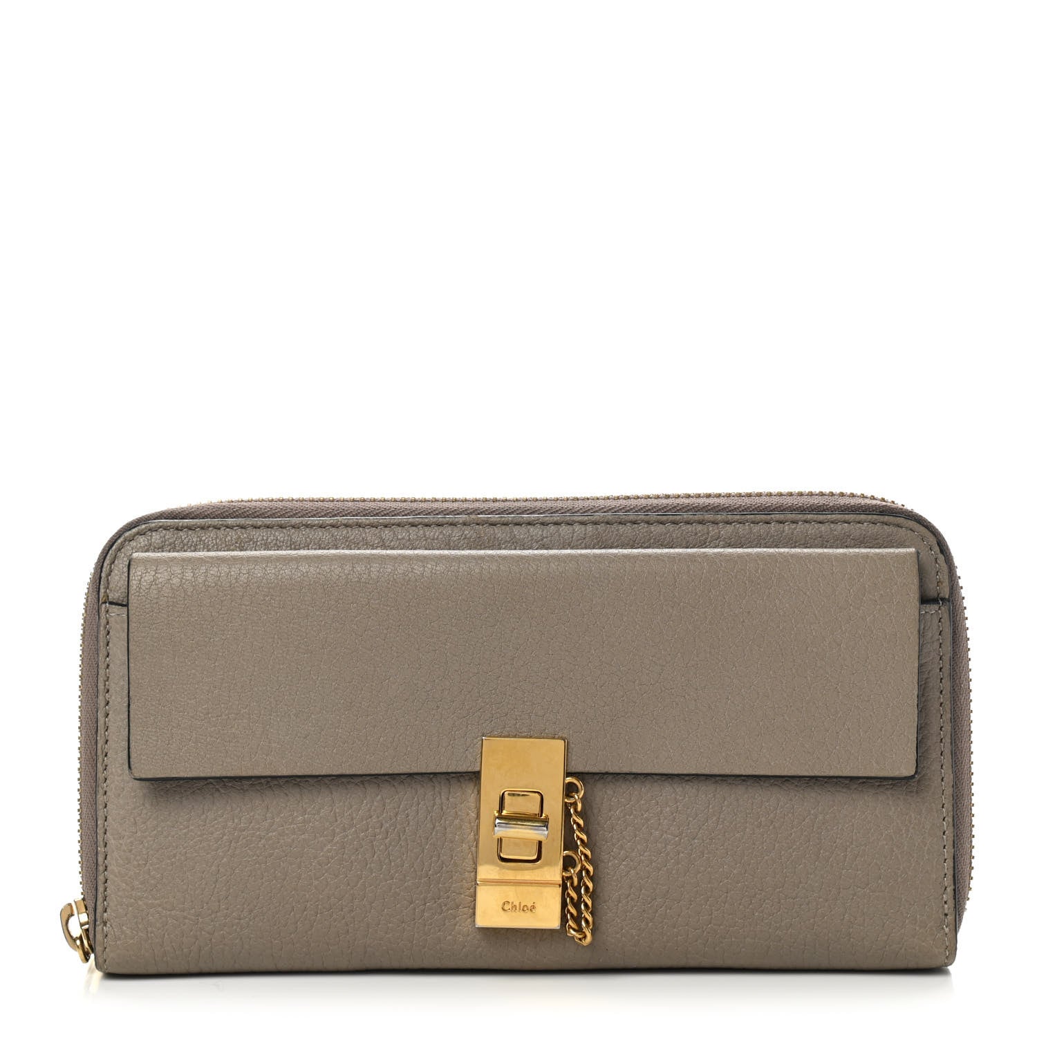 Chloe Grained Calfskin Drew Zipped Wallet Motty Grey 1 of 11