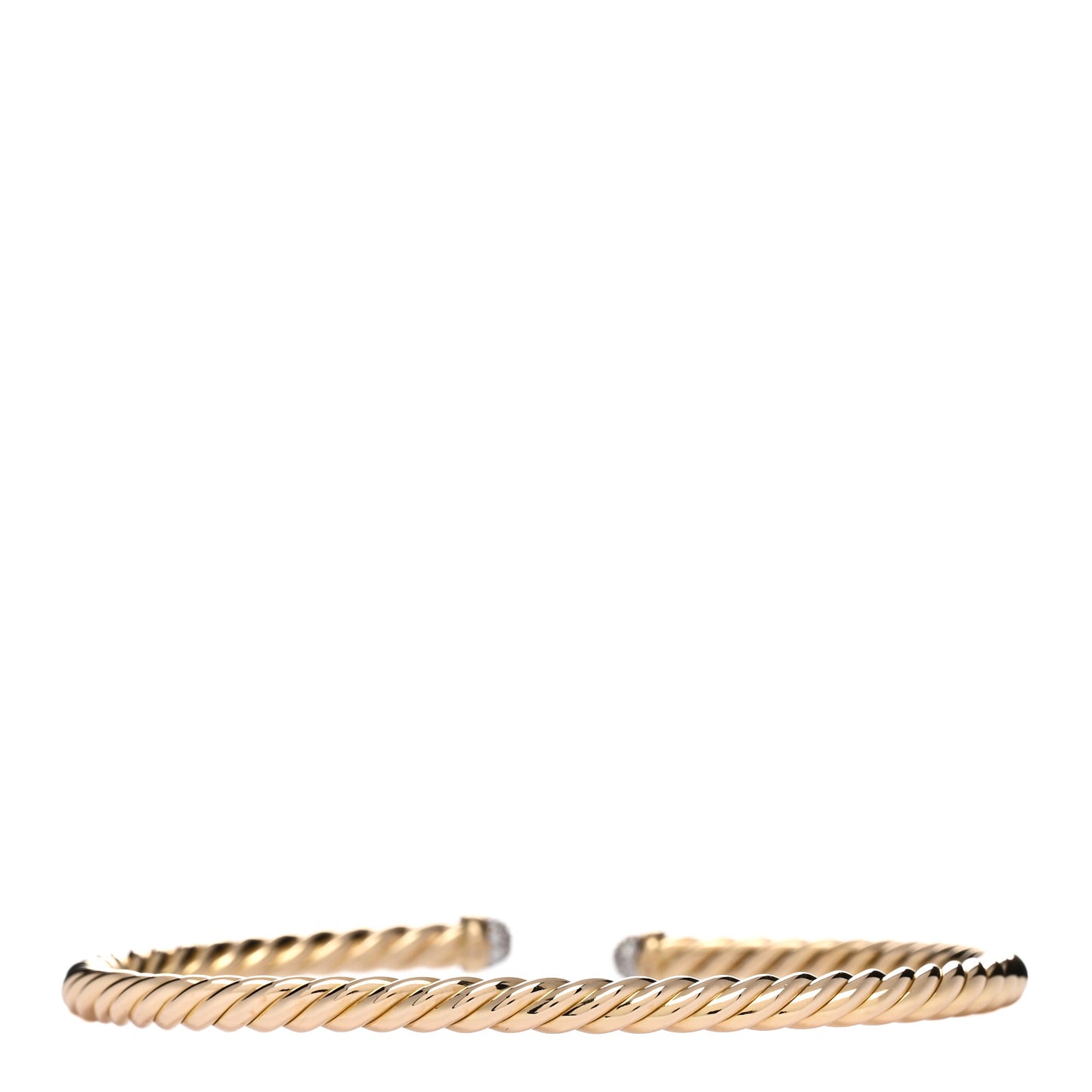 18K Yellow Gold Diamond 4mm Cablespira Bracelet