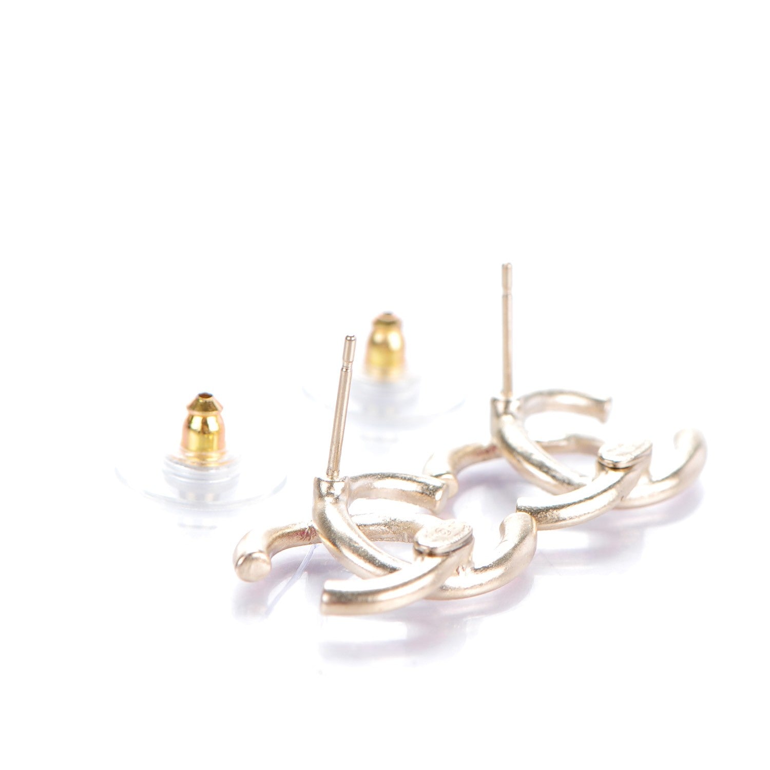 Chanel Crystal Baguette CC Earrings Gold Multicolor 3 of 5