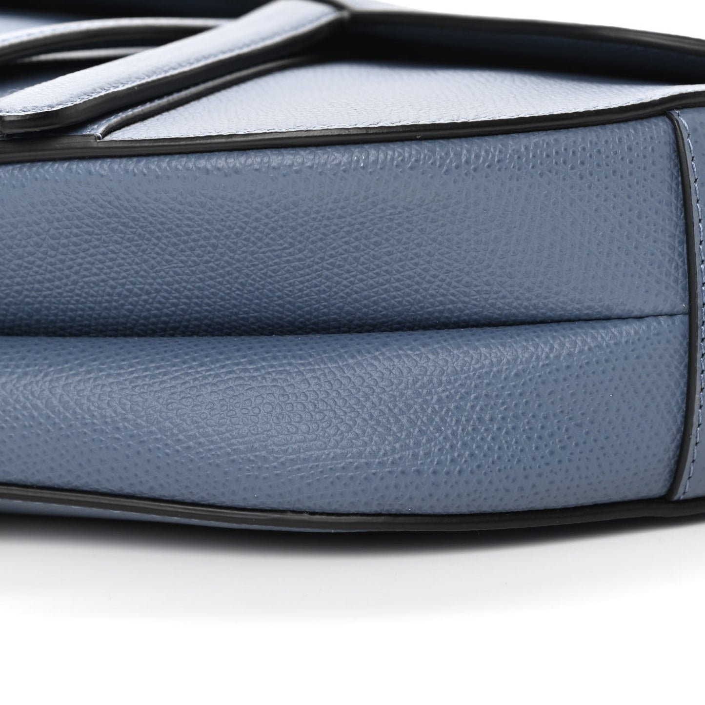 Grained Calfskin Saddle Bag Denim Blue