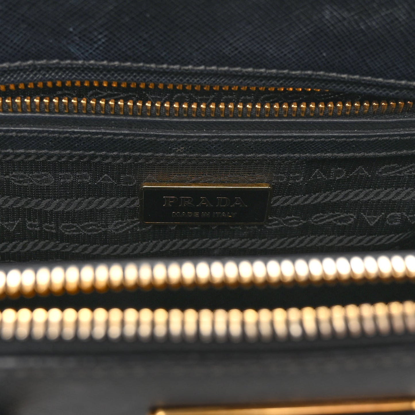 Saffiano Mini Galleria Double Zip Tote Black