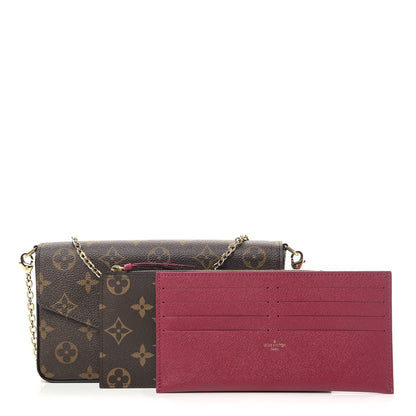 Louis Vuitton Monogram Pochette Felicie Chain Wallet Fuchsia 1 of 5