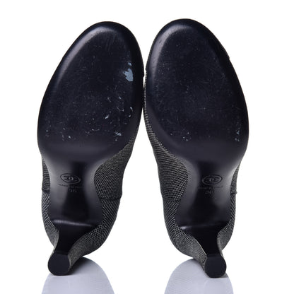 Chanel Mesh CC Cap Toe Ankle Boots 36 Argent Black 5 of 7