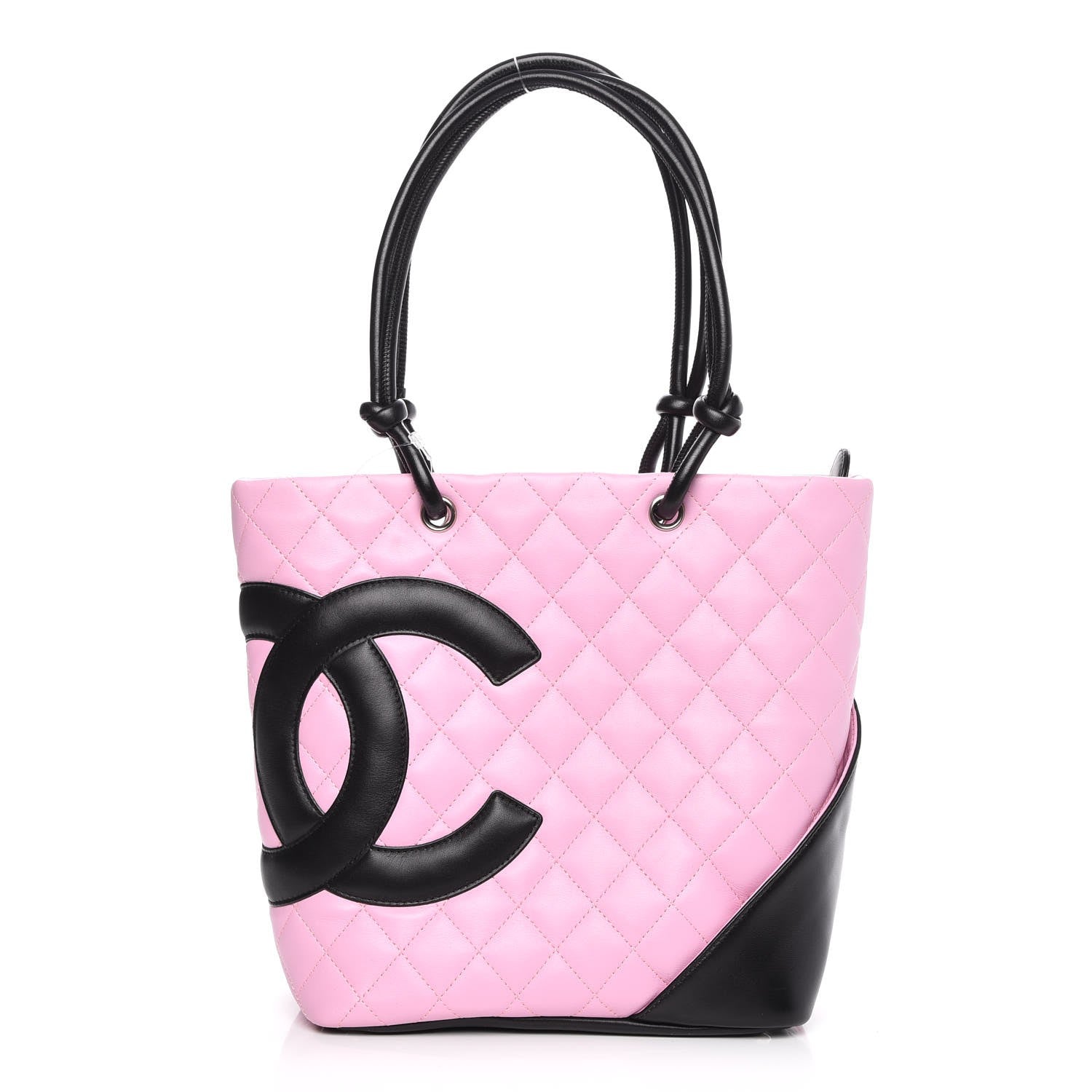 Chanel Calfskin Quilted Medium Cambon Tote Pink Black 1 of 12