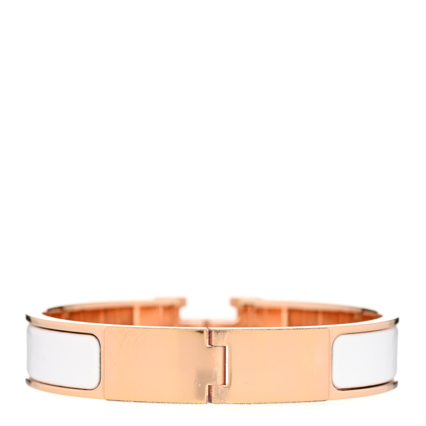Enamel Narrow Clic Clac H Bracelet PM White