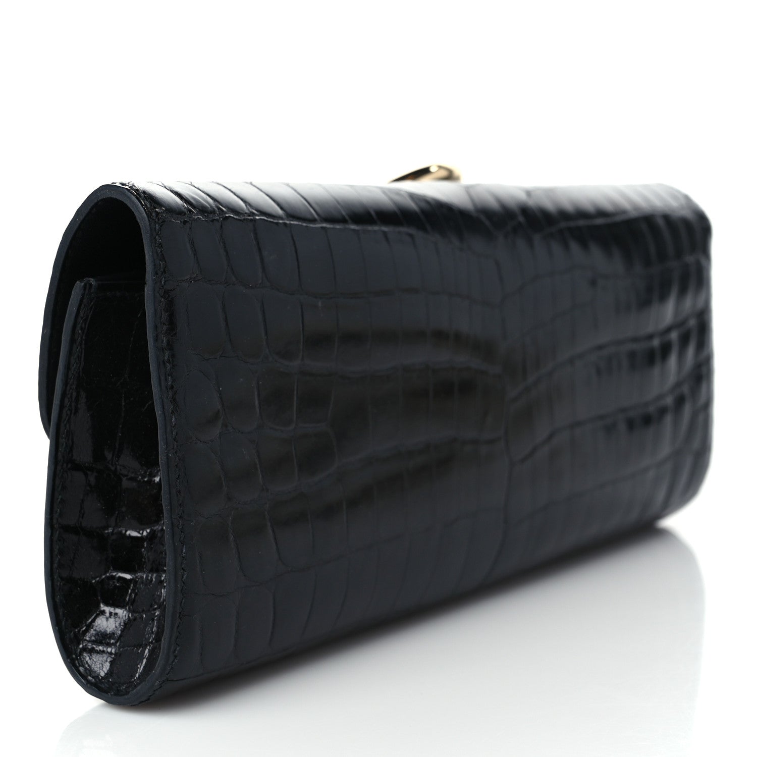 Hermes Shiny Niloticus Crocodile Egee Clutch Black 3 of 7